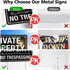 3 Pack No Trespassing Signs Private Property Sign 12×8 inches, 12″×8″ 3