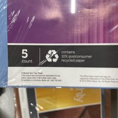 Office Depot 3 1/2” Expanding 4 Colors Open Top S8