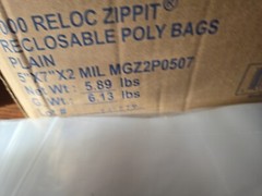 5×7 Zippit Reloc Bags Clear 2mil 100 Reclosable Poly Zip Seal Lock Bags 5″ x 7″