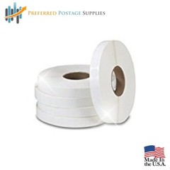 20,000 Tabs Per Roll White 1.5″ Wafer Seals (No Perf) USPS Approved For Tabbing