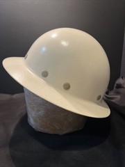 NEW NOS VTG SuperGlas FIBRE-METAL Safety Hard Rimmed Hat Cap Helmet White USA