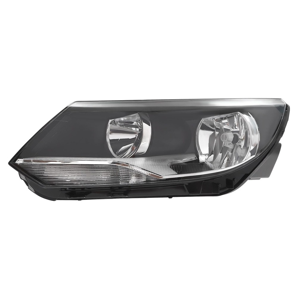 Volkswagen Tiguan 2012-2017 Left Halogen Headlight Clear Lens Chrome Housing