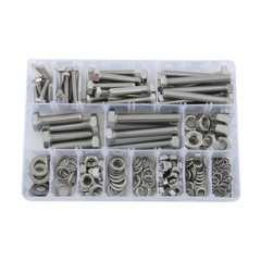 192PCS Stainless Steel Heavy Duty Hex Bolt/Nut Kit M6/M8/M10 304SS w/Washers