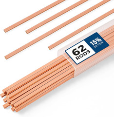 62 Pcs Brazing Rods AWS Bcup-5 15% Silver Solder Phos Copper Brazing Alloy Flat