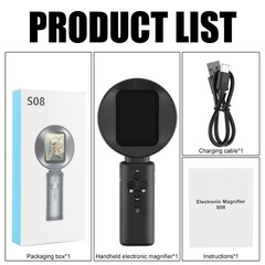 Digital Magnifier 2.4″ Screen 100X Magnifying Glass 1080P Camera Video LED Light