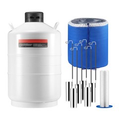 20L Aluminum LN2 Tank with 6 Canisters, Vacuum Insulated