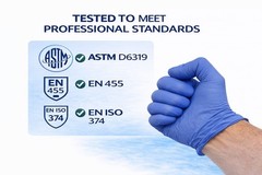 Cuff First Nitrile Exam Gloves 2000 Ct Case Blue Latex-Free Powder-Free Medical