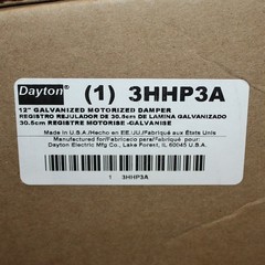 Dayton Motorized Control Damper 3HHP3, 12″ Square, 100-240V AC, Belimo Actuator