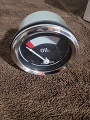Tractor Oil Pressure Gauge 0-75 PSI Chrome Bezel IH Farmall new old stock NOS