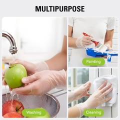 Disposable Vinyl Gloves Clear Powder Free Food Safe Cleaning Large 100 Count