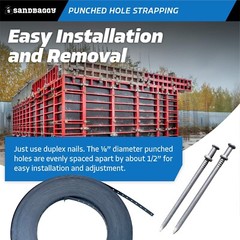 Sandbaggy Punched Hole Strapping – Heavy-Duty Perforated Metal Strap (300 ft)