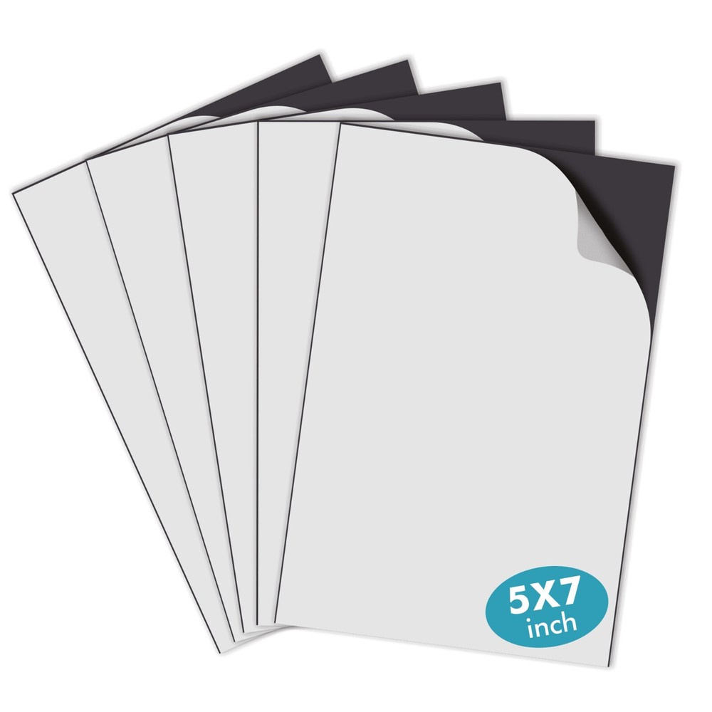 Strong Flexible Self Adhesive Magnetic Sheet 5×7 Photo Magnet Sheets 20 Mil 5PK