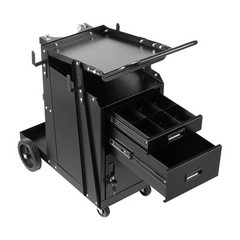 Welding Cart 2 Drawers Heavy Duty Welder Cart & Lockable Cabinet 350LBS Loading