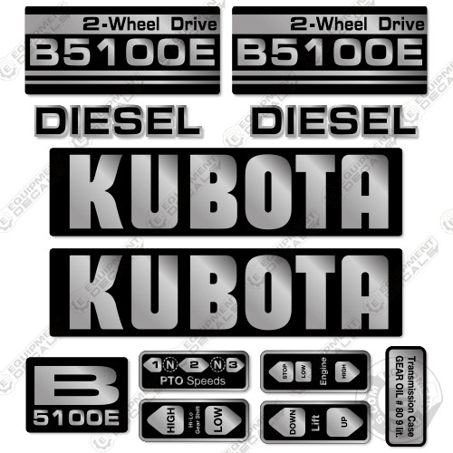 Fits Kubota B5100E Decal Kit Tractor – 7 YEAR OUTDOOR 3M VINYL!