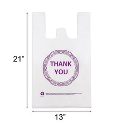 500 Count Thank You Plastic Bags with Handles, 21 x 13 Inch Thank You T-Shirt…