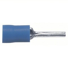 PANDUIT Pin Terminal: Blue, Vinyl, 0.07 in Pin Dia, PKG: 100