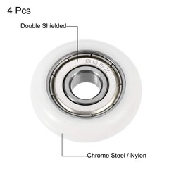 uxcell Ball Bearing Guide Pulley Roller Round Wheel 8x30x8.5mm Double Metal…