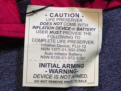 Stearns Life Preserver Vest Mark 1 Large US Navy NSN 4220-01-487-3619 Pockets