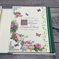 Vintage Victorian Floral Address Telephone & Birthday Book Set 1990s Waverley
