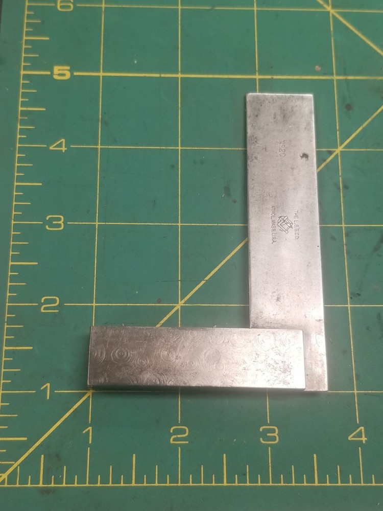 The L.S. Starrett Co. No. 20 Hardened Steel Square 3″ USA MADE Machinist Tool