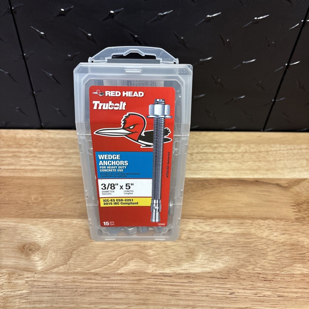 Red Head 12022 Trubolt 5-in 3/8-in Heavy Duty Concrete Wedge Anchors pack of 15
