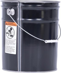 PAIL-STL-RI Steel Open Head Pail with Handle, 5 gallon Capacity, Black, Pack …