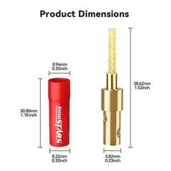 Flex Pin Banana Plugs Connector (6 Pairs, 12 Pcs), 2MM Braided, 24K Gold-Plat…