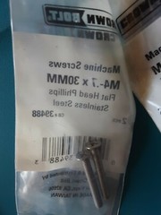 Machine Screw Stainless Steel Flat Head Phillips, M4-.7x 30mm, Set Of 6