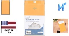 Heavyweight 6″ x 9″ Brown Kraft Envelopes with Clasp Closure – 25 Count