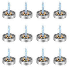 12 Stainless Steel Screw Cover Caps, 0.63″/16Mm Diameter, Silver Mirror Finish