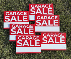 4 or 6 Pack Garage Sale Signs 17 x 12