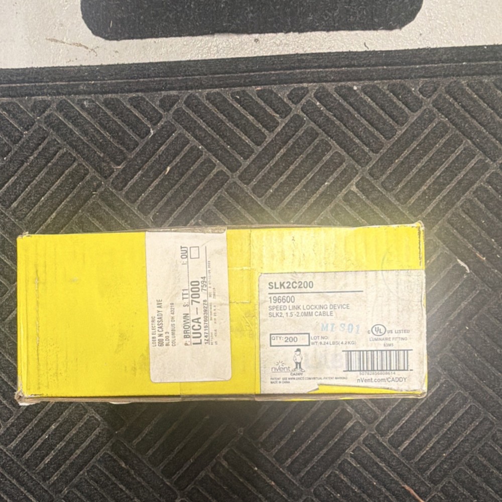 nVent Caddy Speed Link Locking Device SLK2C200 1.5-2.0mm 200 Pack