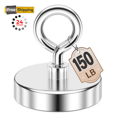 FINDMAG Neodymium Magnets, 150 LBS Strong Magnet 1.42 inches (36mm), Silver