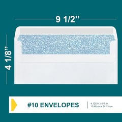 Left Window Envelopes Self Seal 20 Pack 4 1/8 x 9 1/2 Inches Flip & Seal Closure