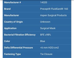 Box Of 300 Precept 14320 Surgical Face Masks- Tie On, Anti Fog, ASTM Lvl 3-Blue