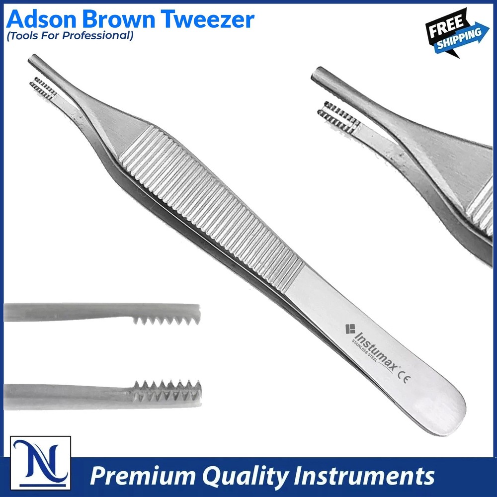 Dental Adson Brown Straight Thumb Tweezers Tissue Forceps Surgical Instruments
