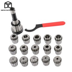 15Pc For Milling Machine Lathe 1/8-1 Inch Set R8 Shank Chuck Tools ER40 Collet