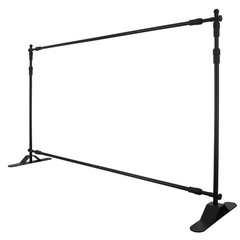8x10Ft Banner Stand Heavy-Duty Backdrop Stand Telescopic Adjustable Repeat Step