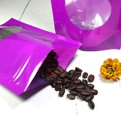 Reclosable Zipper Purple Mylar Foil Stand Up Freeze Dried Candy Window Bag Pouch