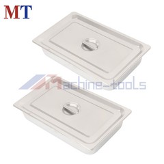 2-Pack Full Size Hotel Steam Table Pan with Lid 4 Inch Deep Stainless