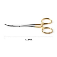 2Type Dental Hemostat Locking Forceps Surgical Instrument Curved & Straight Head