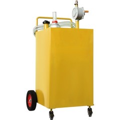 VEVOR Fuel Caddy Fuel Storage Tank 35 Gallon 4 Wheels with Manuel Pump Yellow