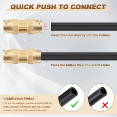 5/32″ Quick Push to Connect Fittings Brass Union Straight Joint DOT Approved …
