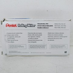 Deformed Box-Pentel R100-C 12-Ct Blue Rolling Writer Roller Ball Pen