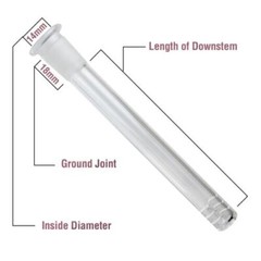 2 PACK 6 Cuts Glass Water Pipe Downstem Diffuser 14MM To 18MM 2.5″ To 6″ Length