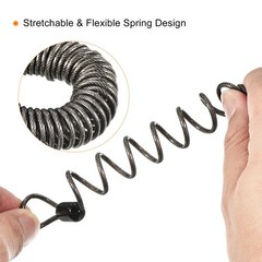 Security Steel Cable 2.5mmx1.5m Coated Spring Rope w Loop Black