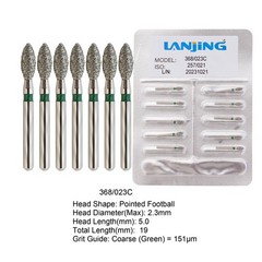 Dental Diamond Bur Round End Taper Ball Friction Grip Super Coarse Grit 850 856