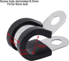 20Pcs 1/2 Inch Stainless Steel Cable Clamps, Rubber Cushioned Insulated Pipe Cla