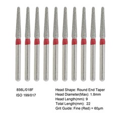 Dental Diamond FG Burs Round End Taper Cylinder Coarse High Speed Bur 850 856