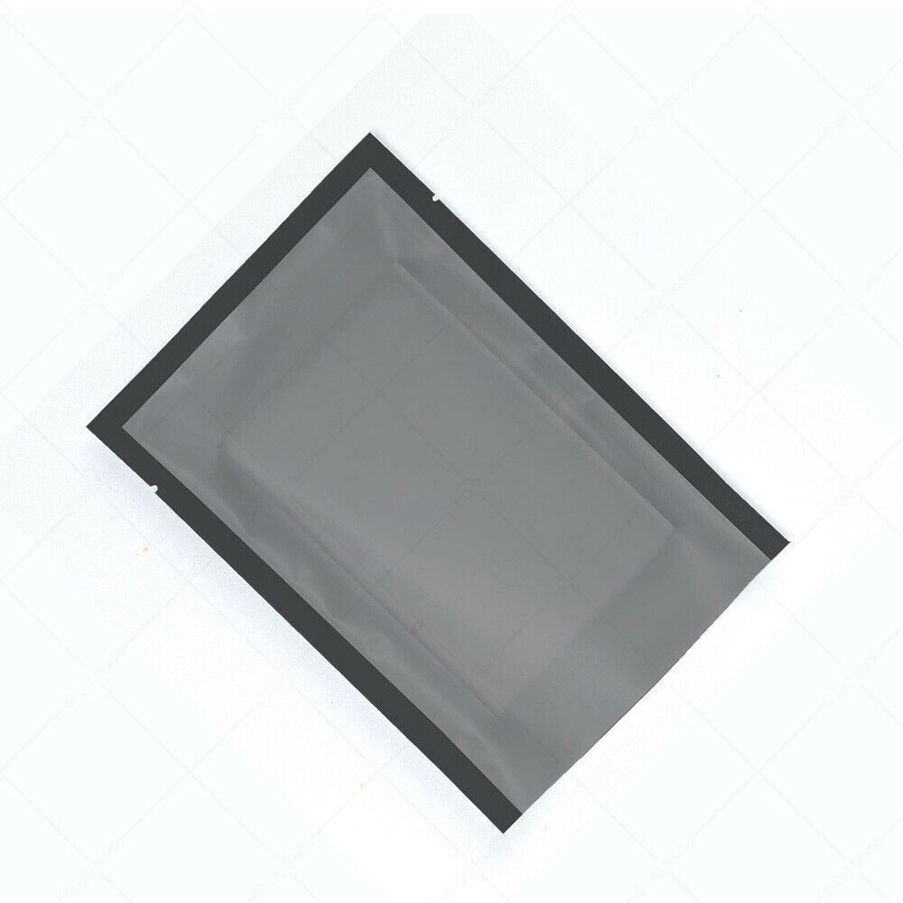 5x7in Matte Black Foil Mylar Flat Open Top Pouch Bag w/ Clear Back &Machine